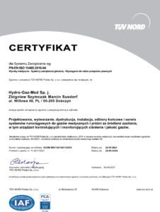 Certyfikat ISO 13485 PL