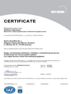 Certyfikat ISO 13485