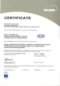 Certyfikat ISO 13485-2016 EN