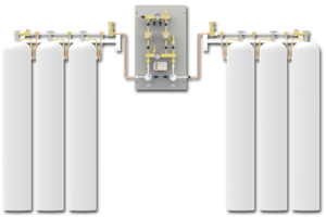 Rozprężalnia butlowa - Panel zasilania - Hydro Gaz Med PNEUMAT I silanie Rezerwa Panel zasilania